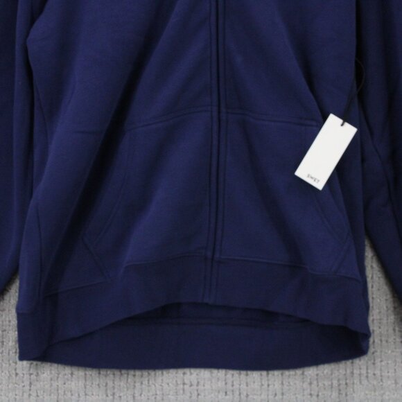 Swet Tailor Hoodie Mens XL Navy Blue Drawstring Full Zip Stretch Fleece NWT - Picture 5 of 9